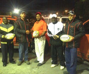 Universals ontvang rugbyballe